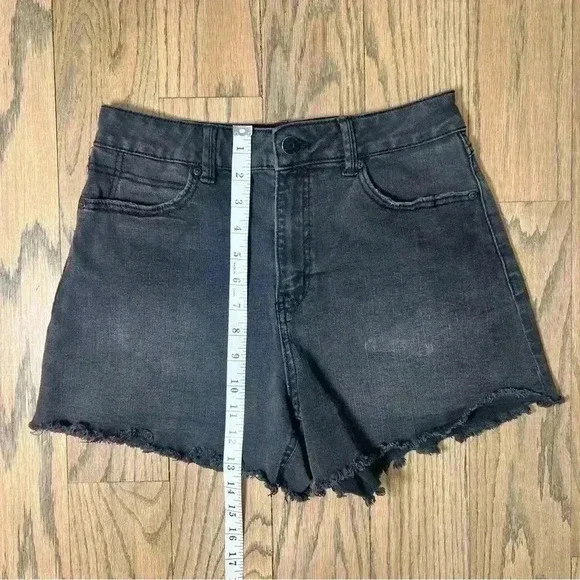 Sincerely Jules Womens Black Denim Cut Off High Waisted Shorts Size 5/27 - Picture 4 of 7